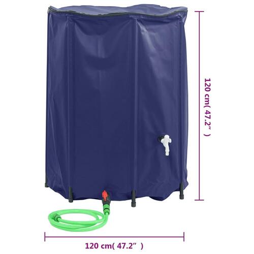 Vandtank med hane sammenfoldelig 1350 l PVC