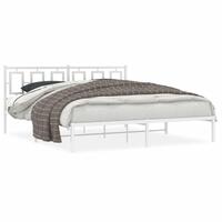 Sengeramme med sengegavl 180x200 cm metal hvid