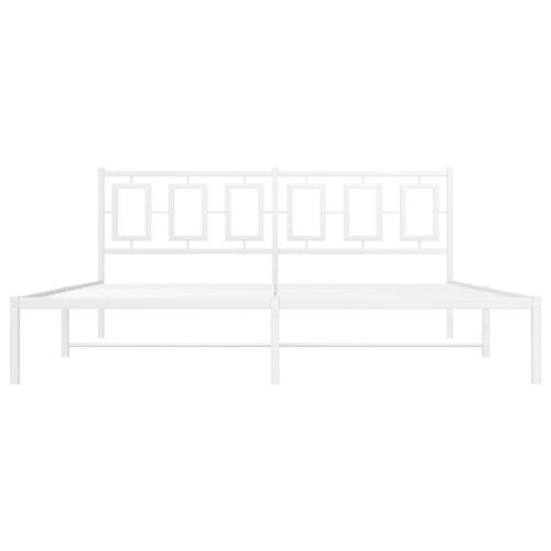 Sengeramme med sengegavl 180x200 cm metal hvid