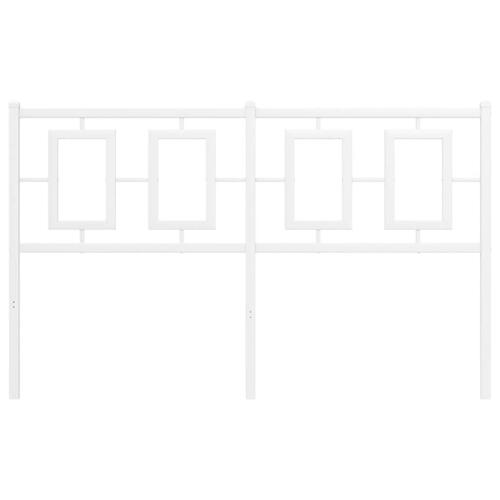 Sengegavl 135 cm metal hvid