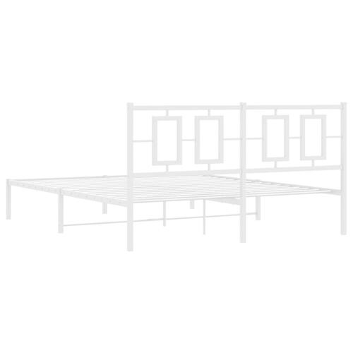 Sengeramme med sengegavl 150x200 cm metal hvid
