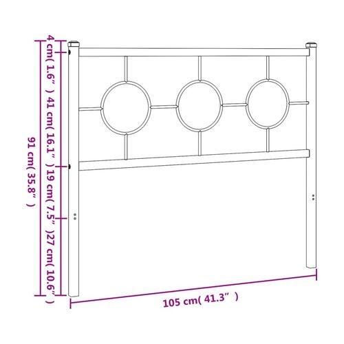 Sengegavl 100 cm metal sort