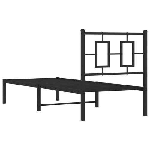 Sengeramme med sengegavl 75x190 cm metal sort