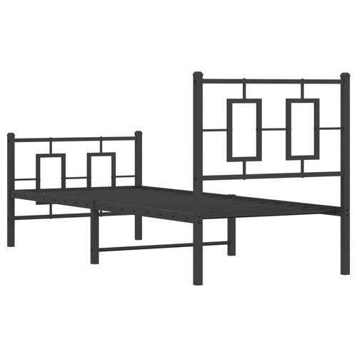 Sengeramme med sengegavl og fodgærde 80x200 cm metal sort
