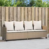 Loungesofa med hynder polyrattan beige