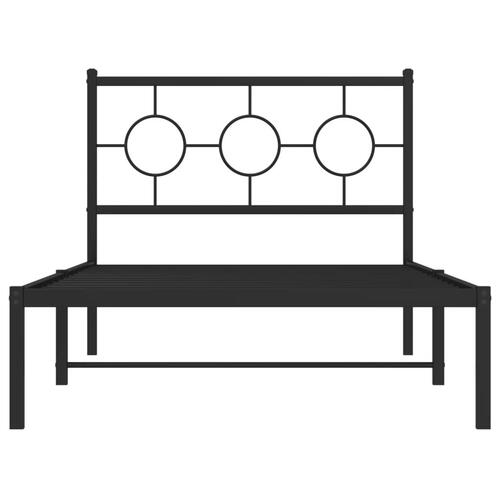 Sengeramme med sengegavl 100x190 cm metal sort