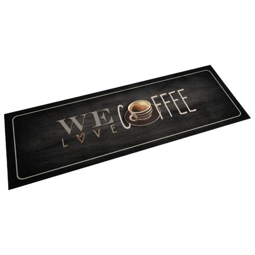 Køkkentæppe 60x180 cm kaffedesign vaskbart velour