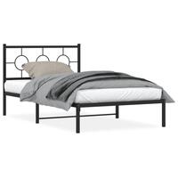 Sengeramme med sengegavl 107x203 cm metal sort