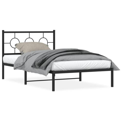 Sengeramme med sengegavl 107x203 cm metal sort