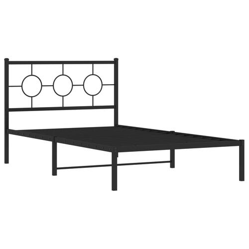 Sengeramme med sengegavl 107x203 cm metal sort