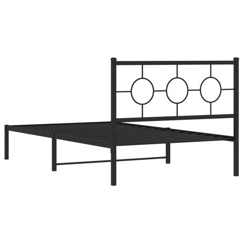 Sengeramme med sengegavl 107x203 cm metal sort
