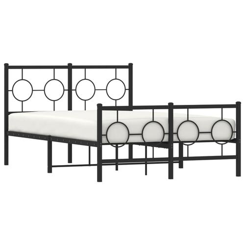 Sengeramme med sengegavl og fodgærde 120x190 cm metal sort
