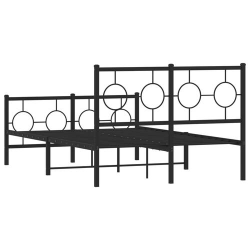 Sengeramme med sengegavl og fodgærde 120x190 cm metal sort