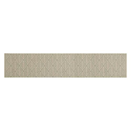 Køkkentæppe 60x300 cm bladdesign vaskbart velour