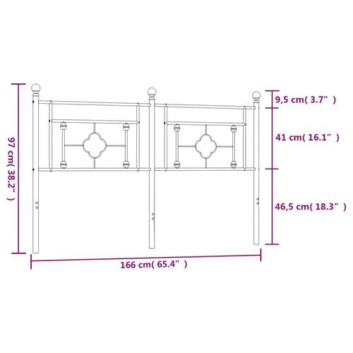 Sengegavl 160 cm metal hvid