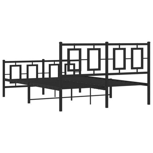 Sengeramme med sengegavl og fodgærde 140x190 cm metal sort