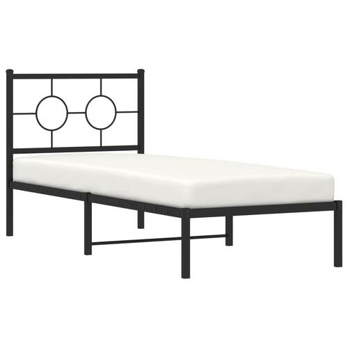 Sengeramme med sengegavl 80x200 cm metal sort