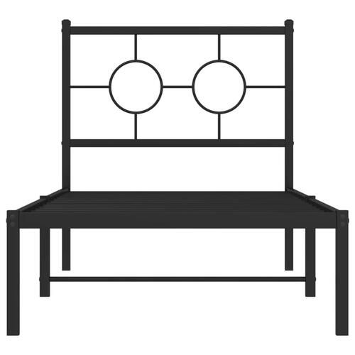 Sengeramme med sengegavl 80x200 cm metal sort