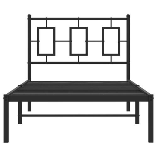 Sengeramme med sengegavl 90x190 cm metal sort