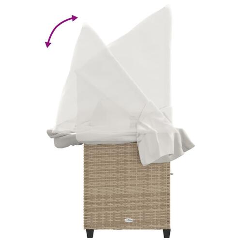 Loungesofa med baldakin og hynder polyrattan beige