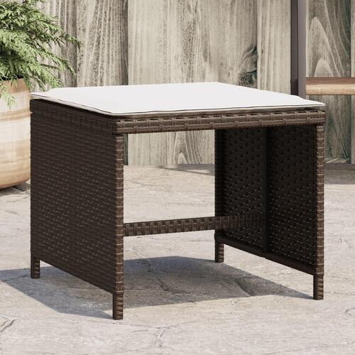 Haveskamler 4 stk. med hynder 41x41x36 cm polyrattan brun