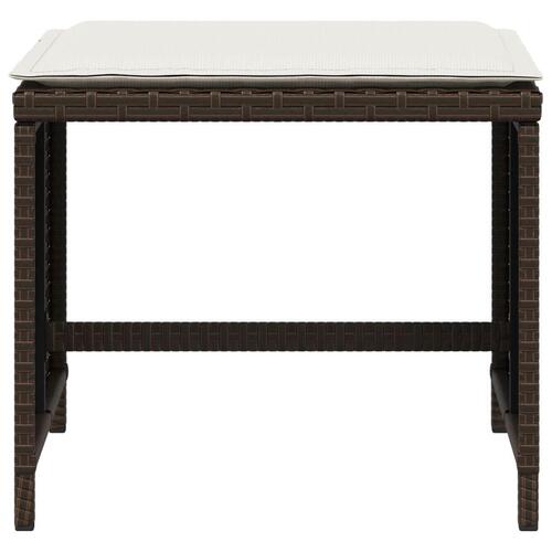Haveskamler 4 stk. med hynder 41x41x36 cm polyrattan brun