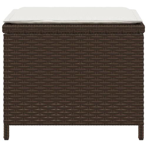 Haveskamler 4 stk. med hynder 41x41x36 cm polyrattan brun