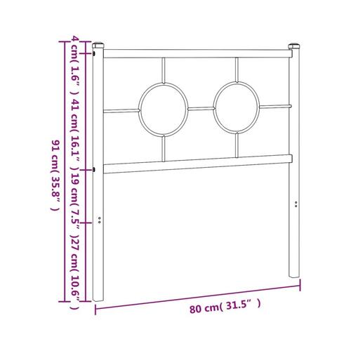 Sengegavl 75 cm metal hvid