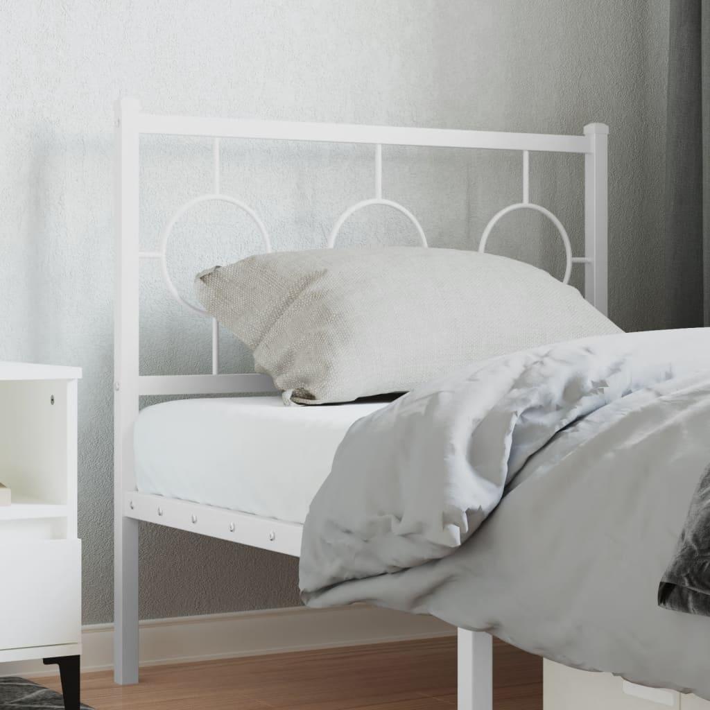 Sengegavl 90 cm metal hvid