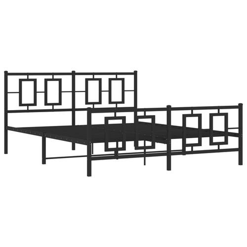 Sengeramme uden madras med fodgærde 160x200 cm sort