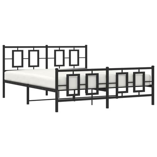 Sengeramme uden madras med fodgærde 160x200 cm sort