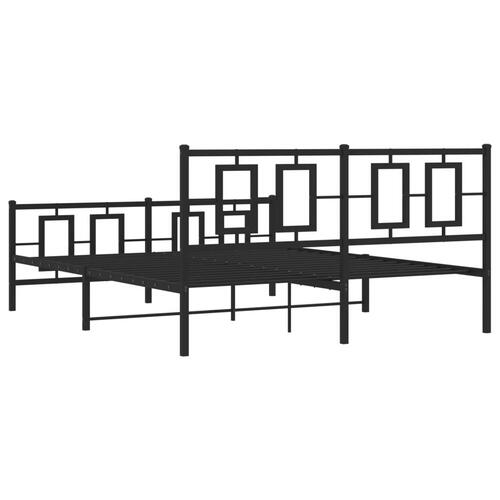 Sengeramme uden madras med fodgærde 160x200 cm sort