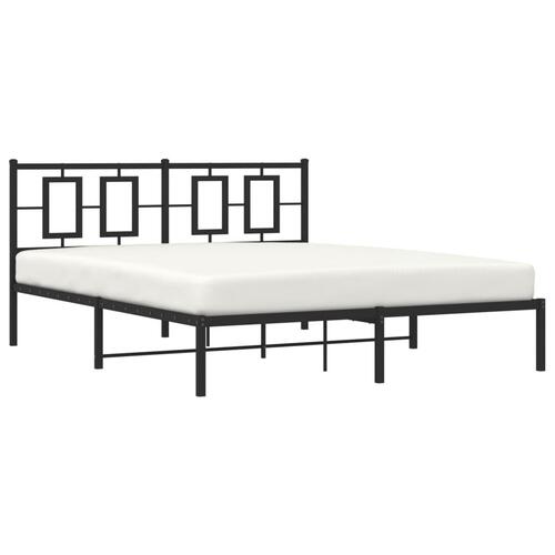 Sengeramme med sengegavl 150x200 cm metal sort