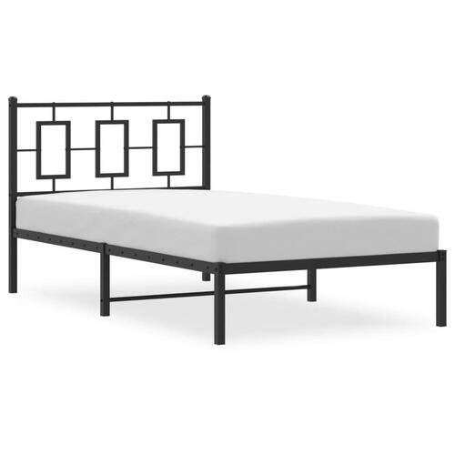 Sengeramme med sengegavl 100x200 cm metal sort