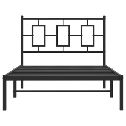Sengeramme med sengegavl 100x200 cm metal sort