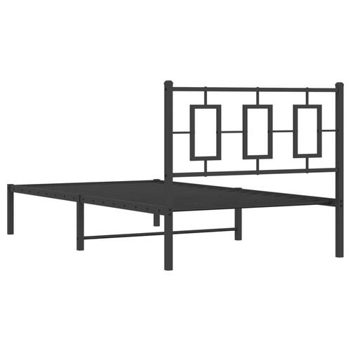 Sengeramme med sengegavl 100x200 cm metal sort