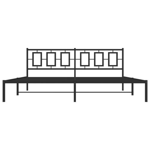 Sengeramme med sengegavl 200x200 cm metal sort