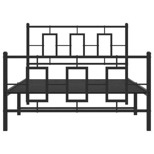 Sengeramme med sengegavl og fodgærde 107x203 cm metal sort