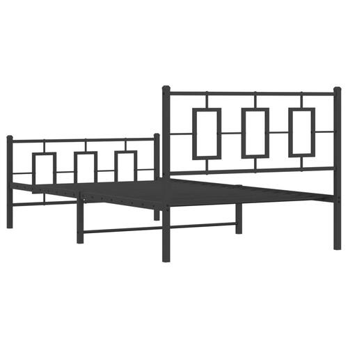 Sengeramme med sengegavl og fodgærde 107x203 cm metal sort