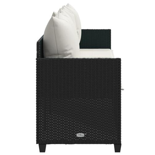 Loungesofa med hynder polyrattan sort