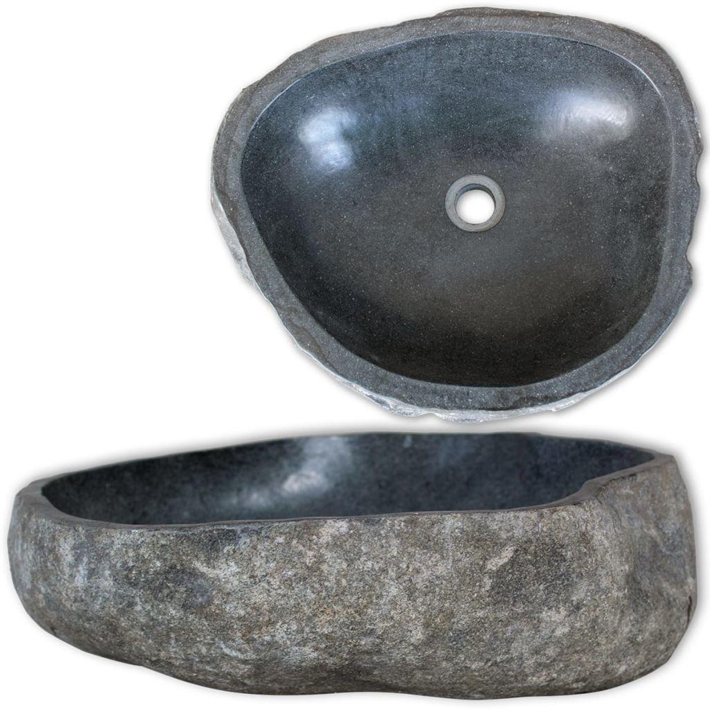 Håndvask (29-38)x(24-31) cm oval flodsten