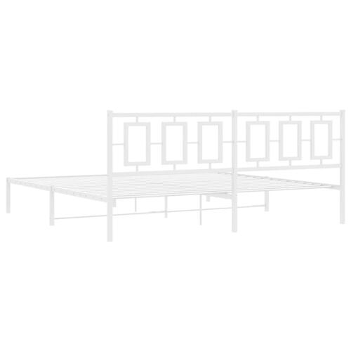 Sengeramme med sengegavl 200x200 cm metal hvid