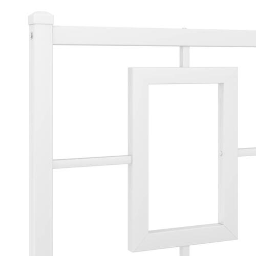 Sengeramme med sengegavl 200x200 cm metal hvid