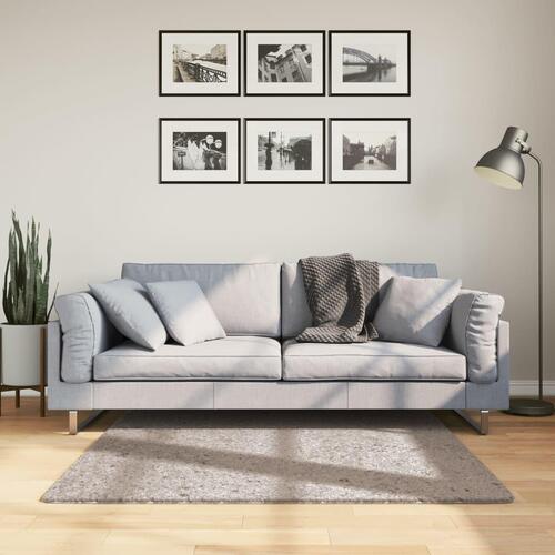 Shaggy gulvtæppe PAMPLONA 120x120 cm høj luv beige