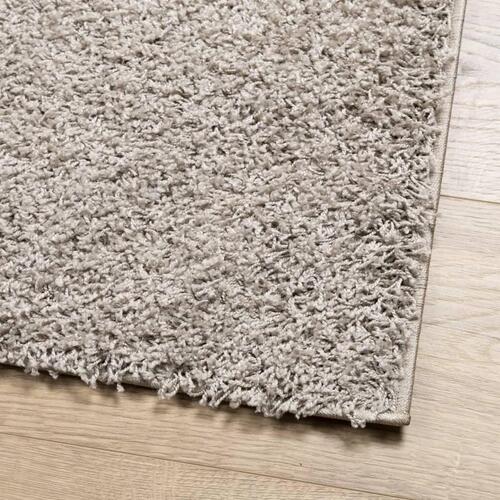 Shaggy gulvtæppe PAMPLONA 120x120 cm høj luv beige
