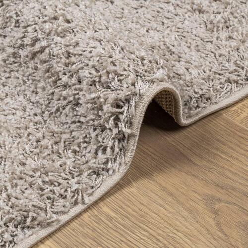Shaggy gulvtæppe PAMPLONA 120x120 cm høj luv beige