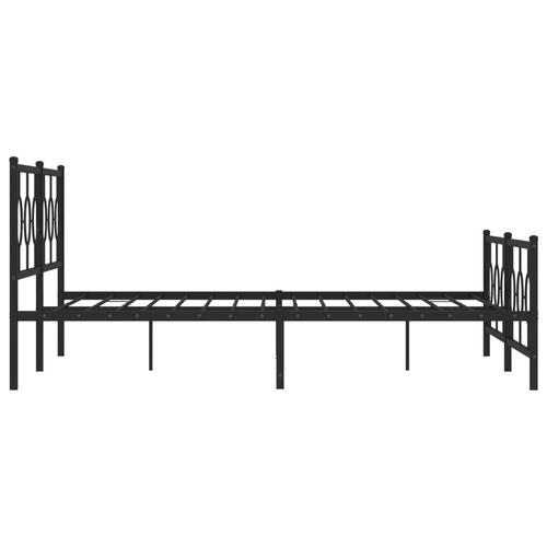 Sengeramme med sengegavl og fodgærde 193x203 cm metal sort