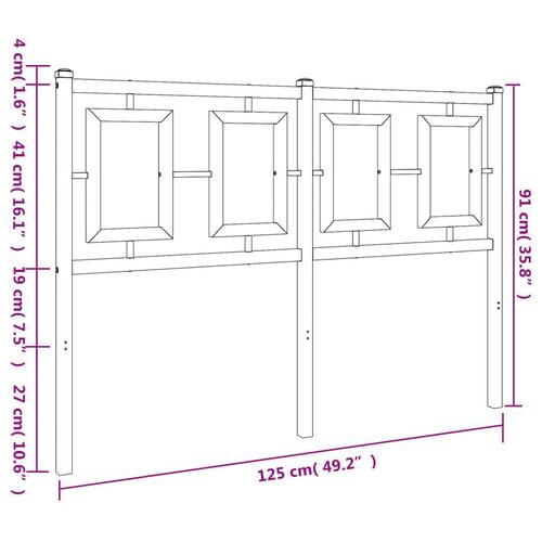 Sengegavl 120 cm metal sort