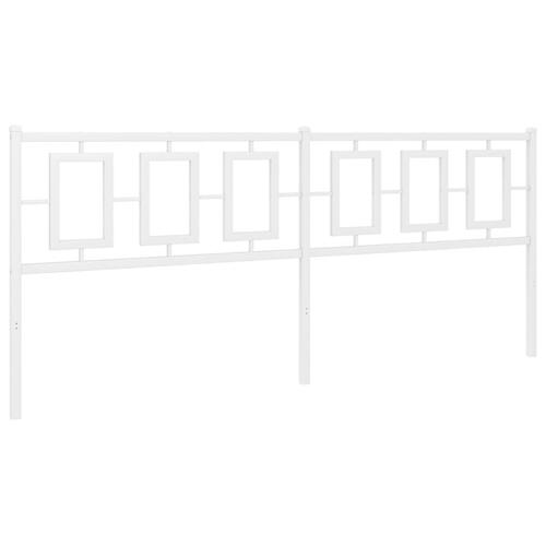 Sengegavl 200 cm metal hvid