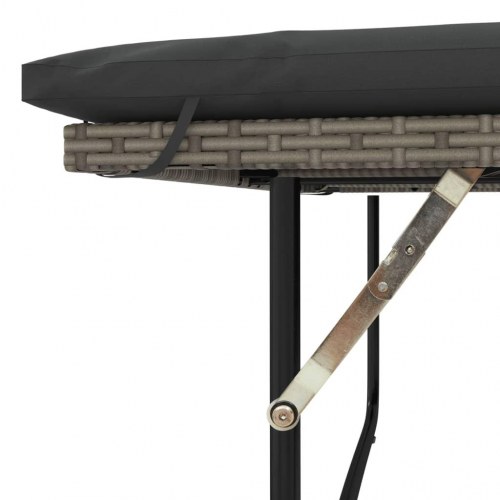 2-personers havesofa med hynder polyrattan grå